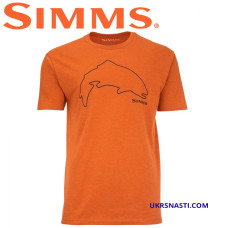 Футболка Simms Trout Outline T-Shirt Charcoal Heather размер M